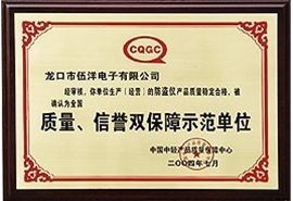 質(zhì)量、信譽(yù)雙保障示范單位